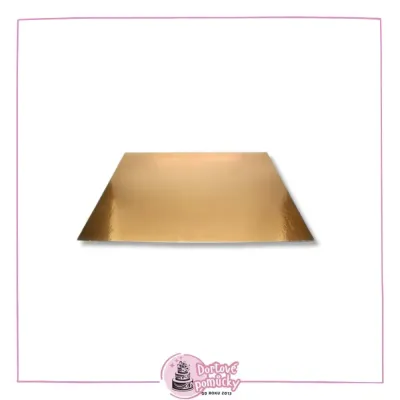 Zlatý čtverec 25x25 cm podložka pod dort