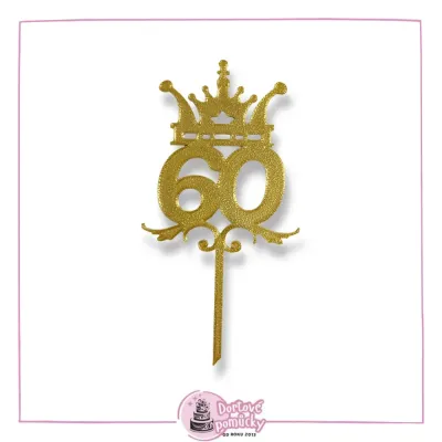 Číslice 60 s korunou - plastový zápich