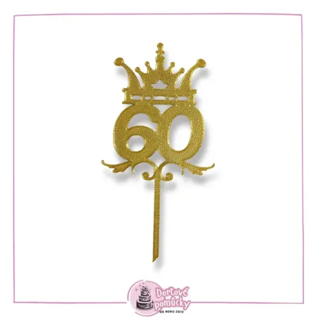 Číslice 60 s korunou - plastový zápich