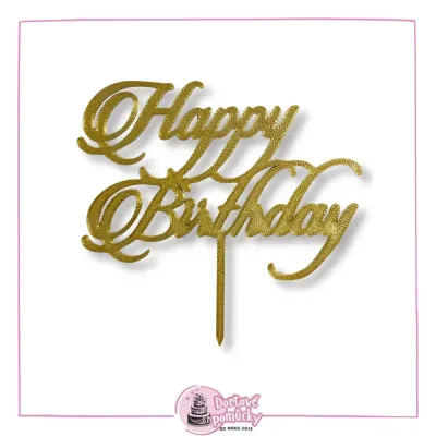 Happy Birthday zdobený dortový zápich