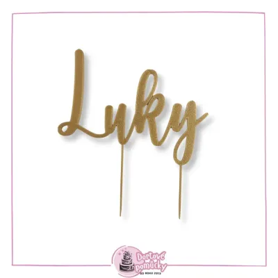 Plastový zápich s jménem – Písmo 1 | Jméno na dort na přání