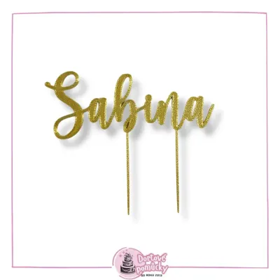 Plastový zápich s jménem – Písmo 1 | Jméno na dort na přání