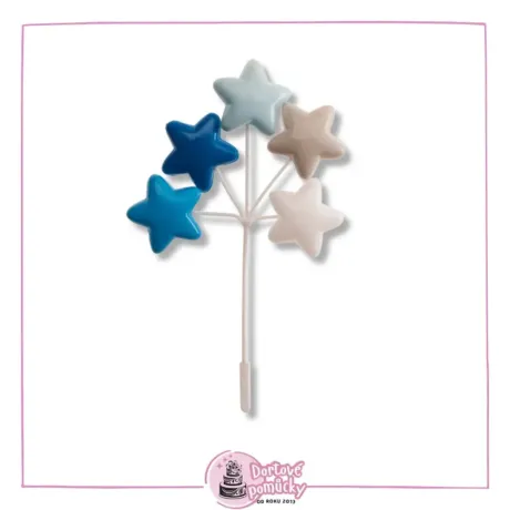Zapichovací hvězdičky modro-bílé | Dekorace na dort Frozen, svatbu i dětskou party