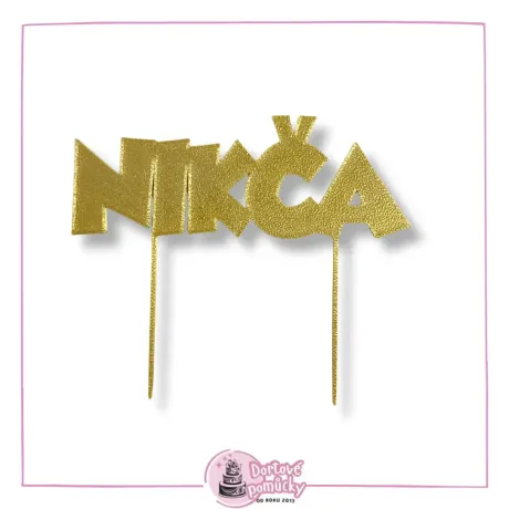 Plastový zápich s jménem – Písmo 2 | Jméno na dort na přání