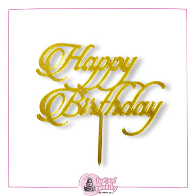 Happy Birthday zdobený dortový zápich