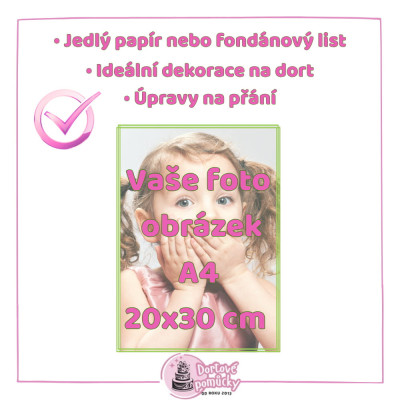 Tisk vlastního obrázku – Jedlý papír nebo fondán A4 | Dortový tisk na přání