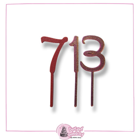 Číslice na dort – Písmo č. 3 | Plastový zápich dle výběru