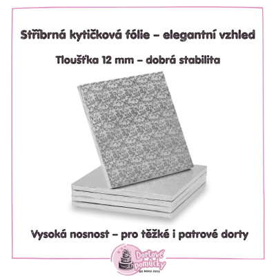 Čtverec velikost 250mm dortová podložka tloušťka 12mm