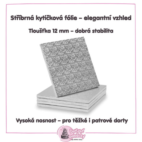 Čtverec velikost 250mm dortová podložka tloušťka 12mm