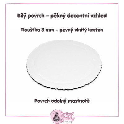 Kulatá dortová podložka bílá průměr 28 cm | Karton 3 mm