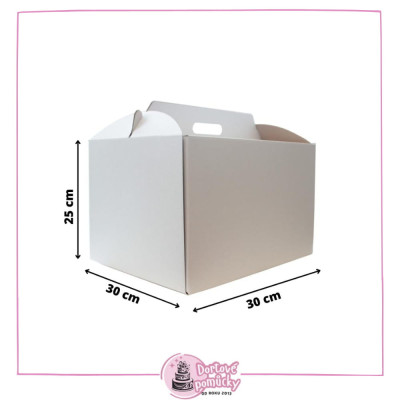 Obal na patrový dort 30×30×25 cm s uchem | Balení 1 kus