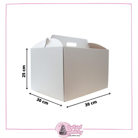 Obal na patrový dort 30×30×25 cm s uchem | Balení 1 kus