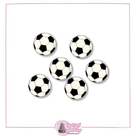 Oplatek na dort Fotbal 3 cm – 6 ks | Jedlá dekorace na dorty a muffiny