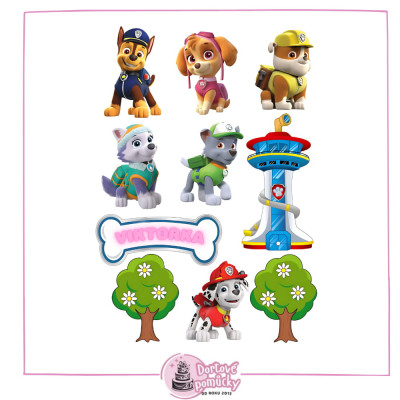 Jedlý papír Paw Patrol – mix obrázků A4 | Dortová dekorace