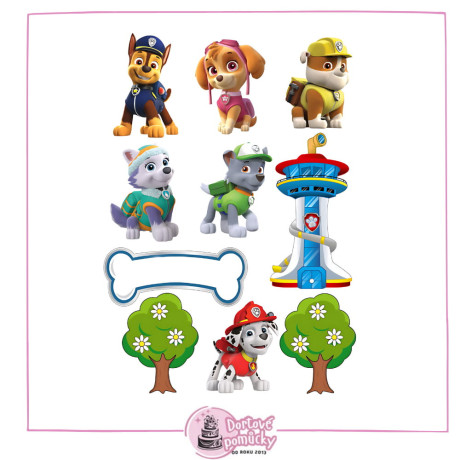Jedlý papír Paw Patrol – mix obrázků A4 | Dortová dekorace