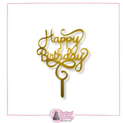 Happy Birthday č.4 - plastový zápich