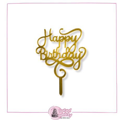 Happy Birthday č.4 - plastový zápich