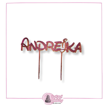 Plastový zápich s jménem – Písmo 3 | Jméno na dort na přání