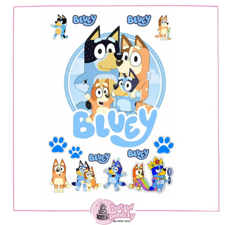 Jedlý papír Bluey – mix obrázků A4 | Dortová dekorace