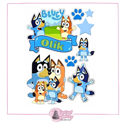 Jedlý papír Bluey – mix obrázků A4 | Dortová dekorace