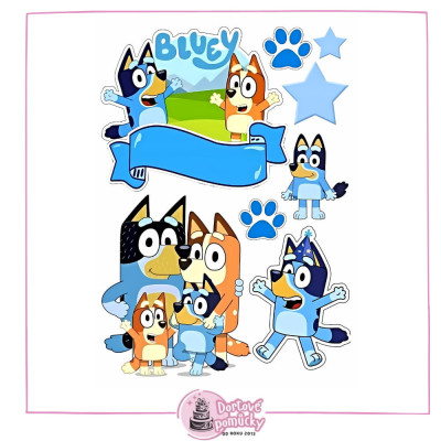 Jedlý papír Bluey – mix obrázků A4 | Dortová dekorace