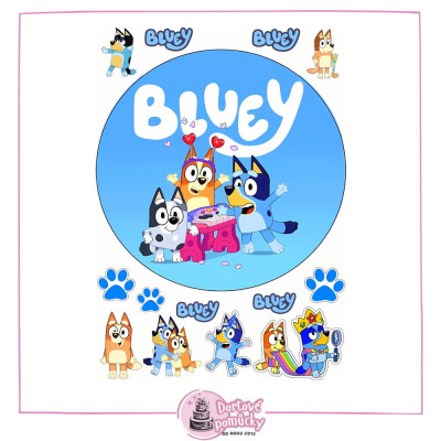 Jedlý papír Bluey – mix obrázků A4 | Dortová dekorace