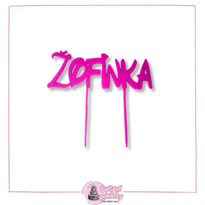 Plastový zápich s jménem – Písmo 3 | Jméno na dort na přání