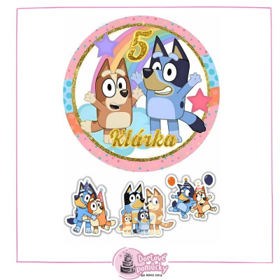 PohJedlý papír Bluey – mix obrázků A4 | Dortová dekorace