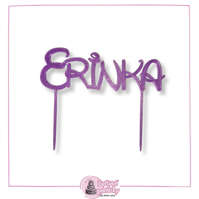 Plastový zápich s jménem – Písmo 3 | Jméno na dort na přání