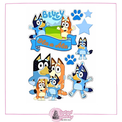 Jedlý papír Bluey – mix obrázků A4 | Dortová dekorace