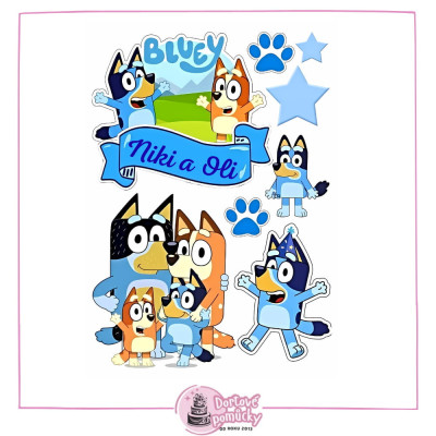 Jedlý papír Bluey – mix obrázků A4 | Dortová dekorace