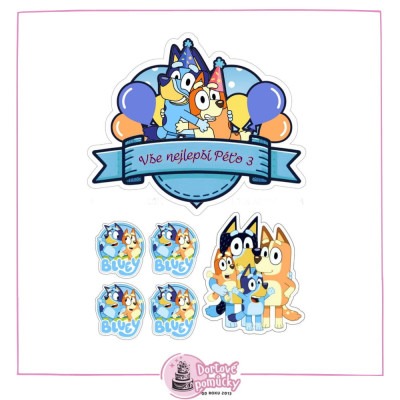 Jedlý papír Bluey – mix obrázků A4 | Dortová dekorace