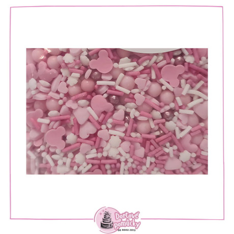 Cukrový posyp růžový mix – dětské veselé zdobení 50 g | Na dorty a muffiny
