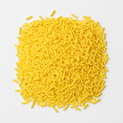 Cukrový posyp žluté tyčinky – jemné zdobení 50 g | svěží žlutá na dorty