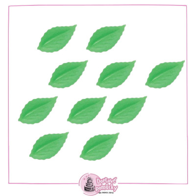 Oplatkový list zelený 5,5 cm – jedlá dekorace 10 ks | Květinové zdobení