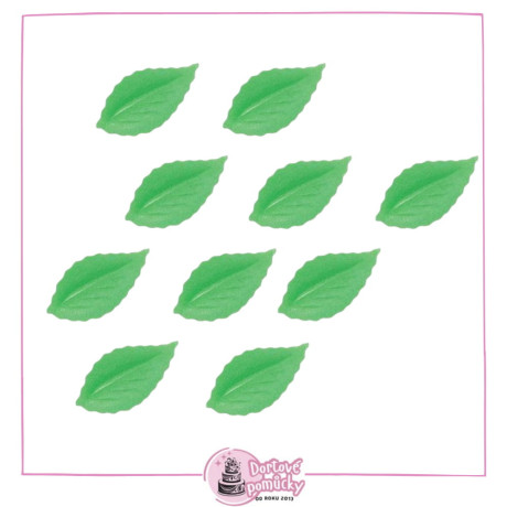 Oplatkový list zelený 5,5 cm – jedlá dekorace 10 ks | Květinové zdobení