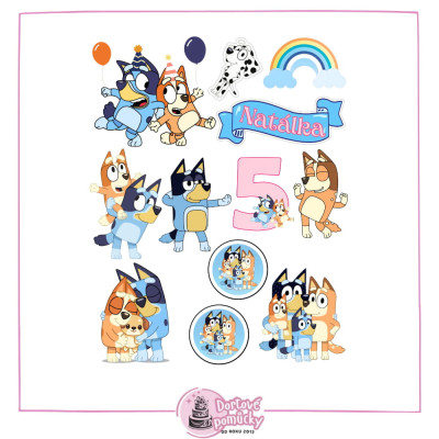 Jedlý papír Bluey – mix obrázků A4 | Dortová dekorace