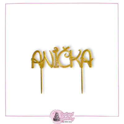 Plastový zápich s jménem – Písmo 3 | Jméno na dort na přání