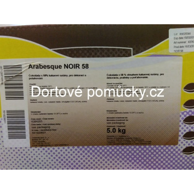 Arabesque Noir 58 % – Belgická hořká čokoláda na pralinky, ganache i polevy | Dortovepomucky.cz