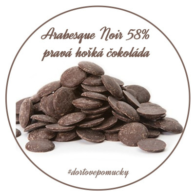 Arabesque Noir 58 % – Belgická hořká čokoláda na pralinky, ganache i polevy | Dortovepomucky.cz