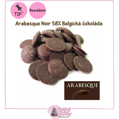 Arabesque Noir 58 % – Belgická hořká čokoláda na pralinky, ganache i polevy | Dortovepomucky.cz