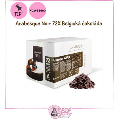Arabesque Noir 72% Belgická čokoláda 250 g