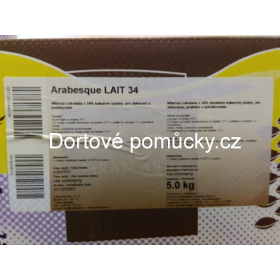 Arabesque Lait 34 % – Belgická mléčná čokoláda | Dortovepomucky.cz