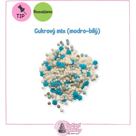 Cukrový mix (modro-bílý) 40 g