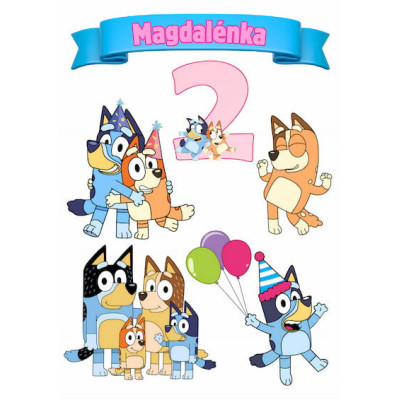 Jedlý papír Bluey – mix obrázků A4 | Dortová dekorace