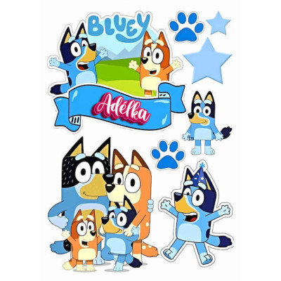Jedlý papír Bluey – mix obrázků A4 | Dortová dekorace