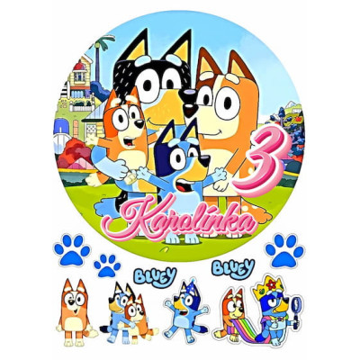 Jedlý papír Bluey – mix obrázků A4 | Dortová dekorace