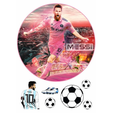 Messi Miami 6 - jedlý papír 20 cm 