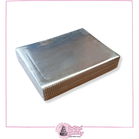 Pevná dortová podložka se stříbrnou fólií 30x40 cm| Elegantní základ pro dorty