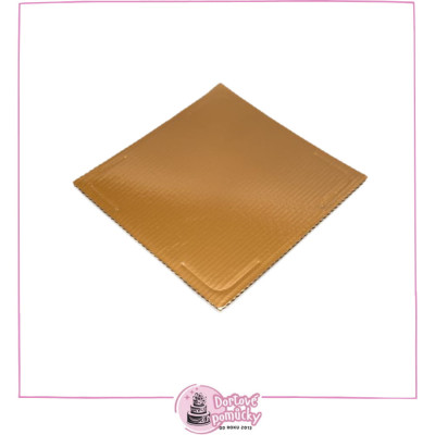 Pevná dortová podložka se zlatou fólií 25x25 cm| Elegantní základ pro dorty